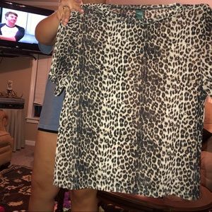 Wild Fable mesh cheetah print top